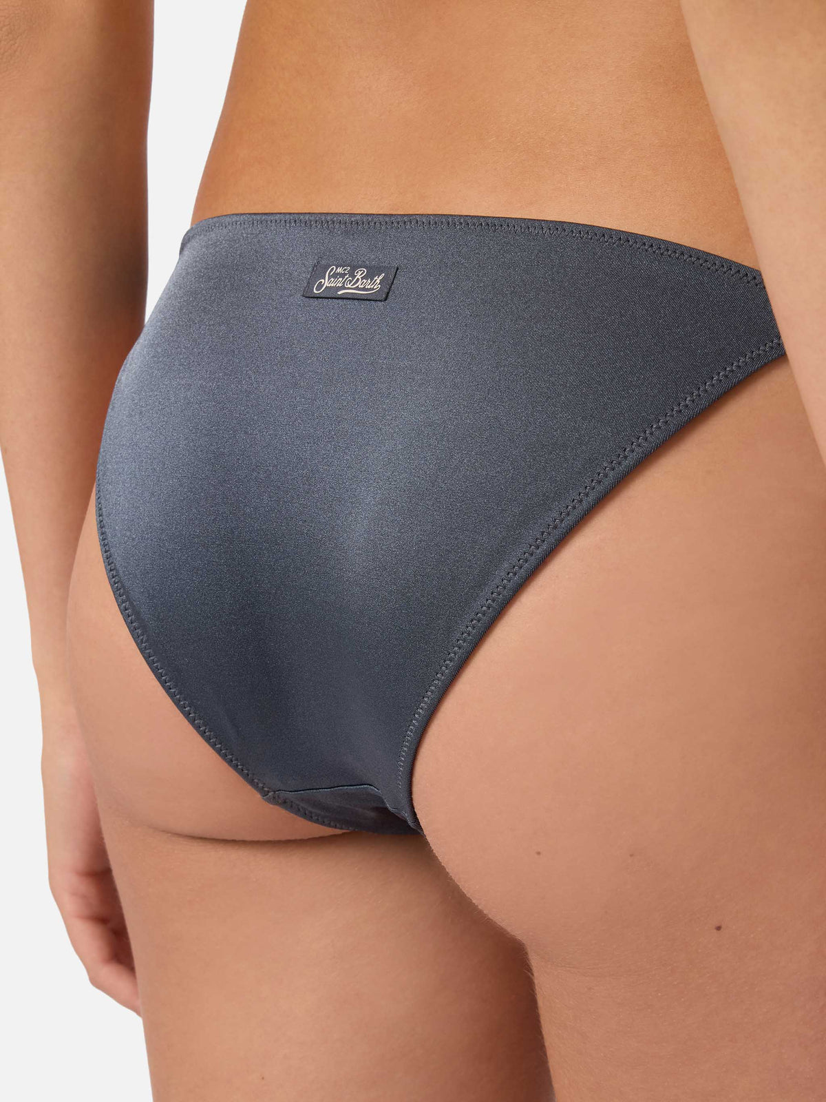 Bikini Leah Virgo glossy finish grigio scuro con charms