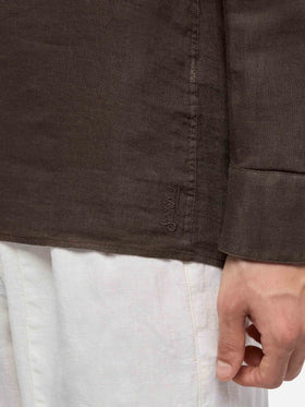 Brown linen polo shirt Ventotene - MC2 Saint Barth
