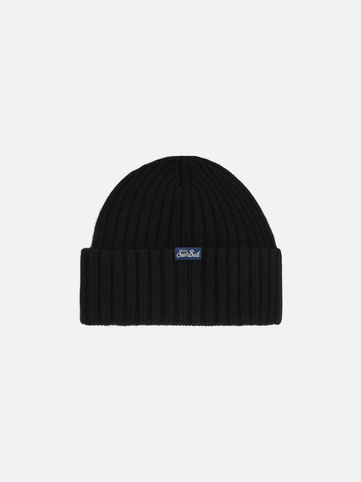 Wengen beanie in cashmere blend in black with lurex Après Chic embroidery