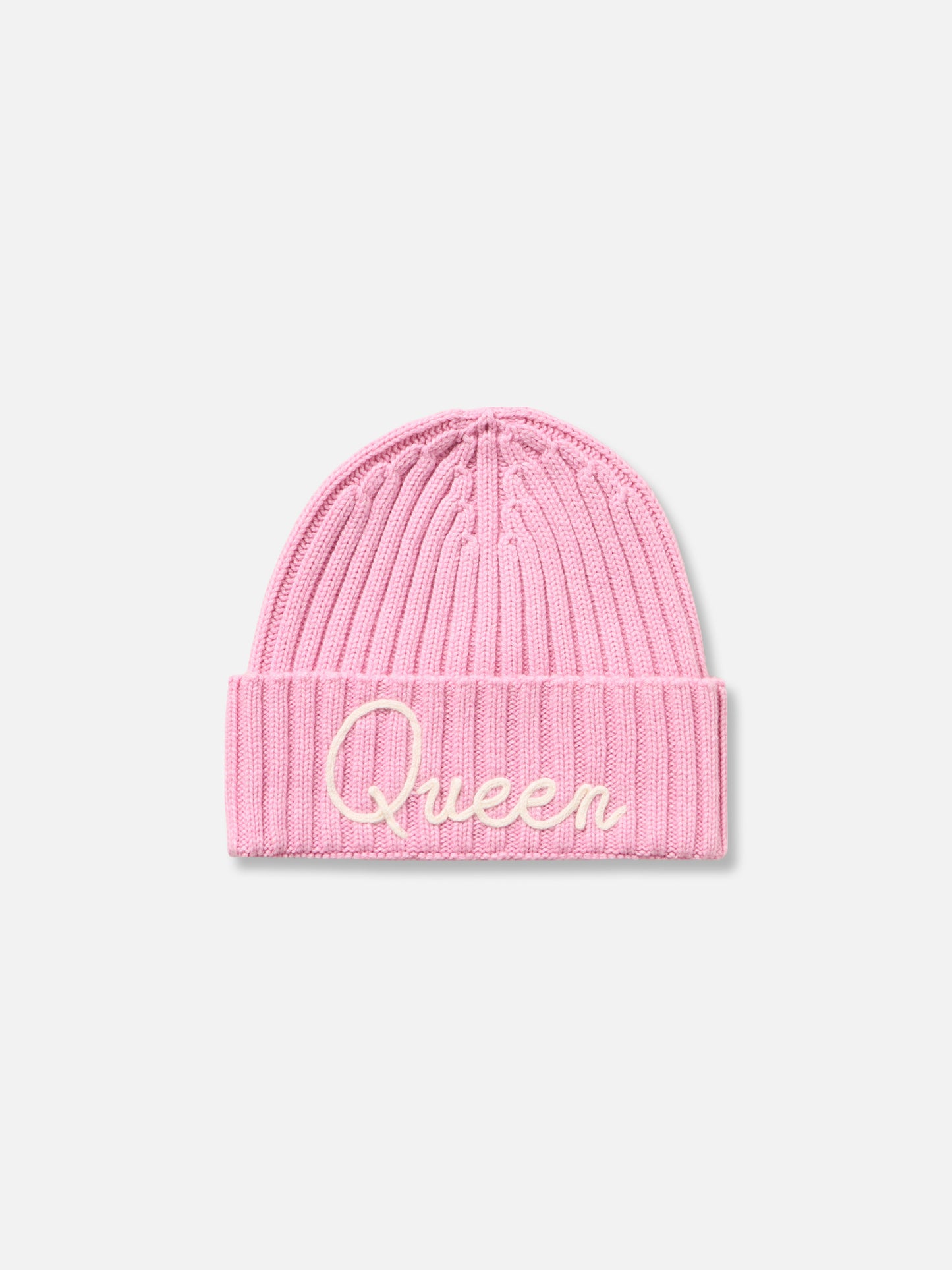 Woman pink ribbed hat Wengen with Queen embroidery - MC2 Saint Barth