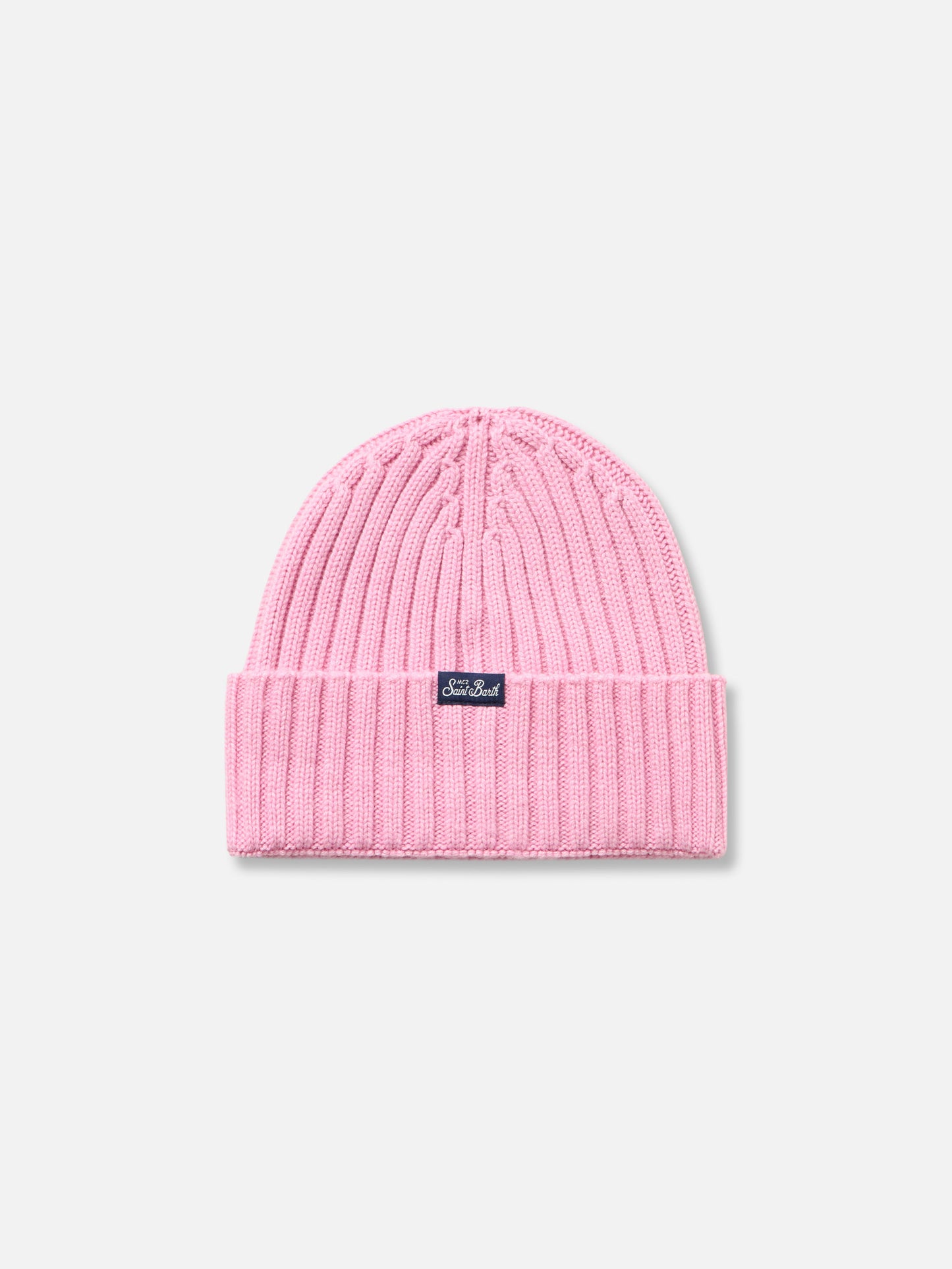 Woman pink ribbed hat Wengen with Queen embroidery - MC2 Saint Barth