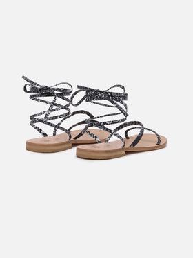 Bandanna print Wrap flat Sandals