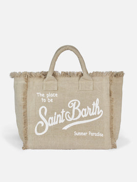 Vanity beige linen shoulder bag - MC2 Saint Barth