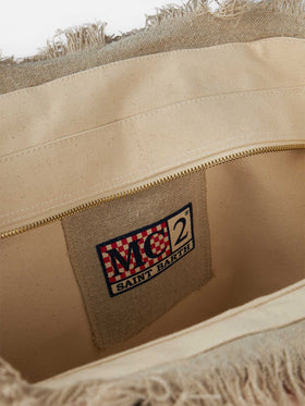 Vanity beige linen shoulder bag - MC2 Saint Barth