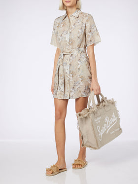 Vanity beige linen shoulder bag - MC2 Saint Barth