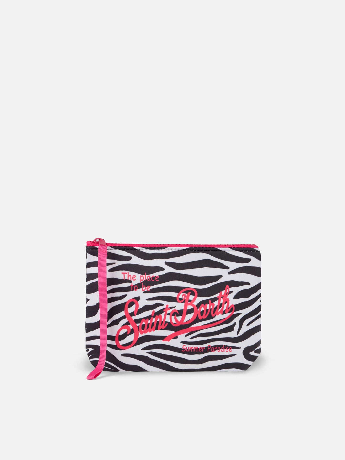 Aline scuba pochette with zebra print