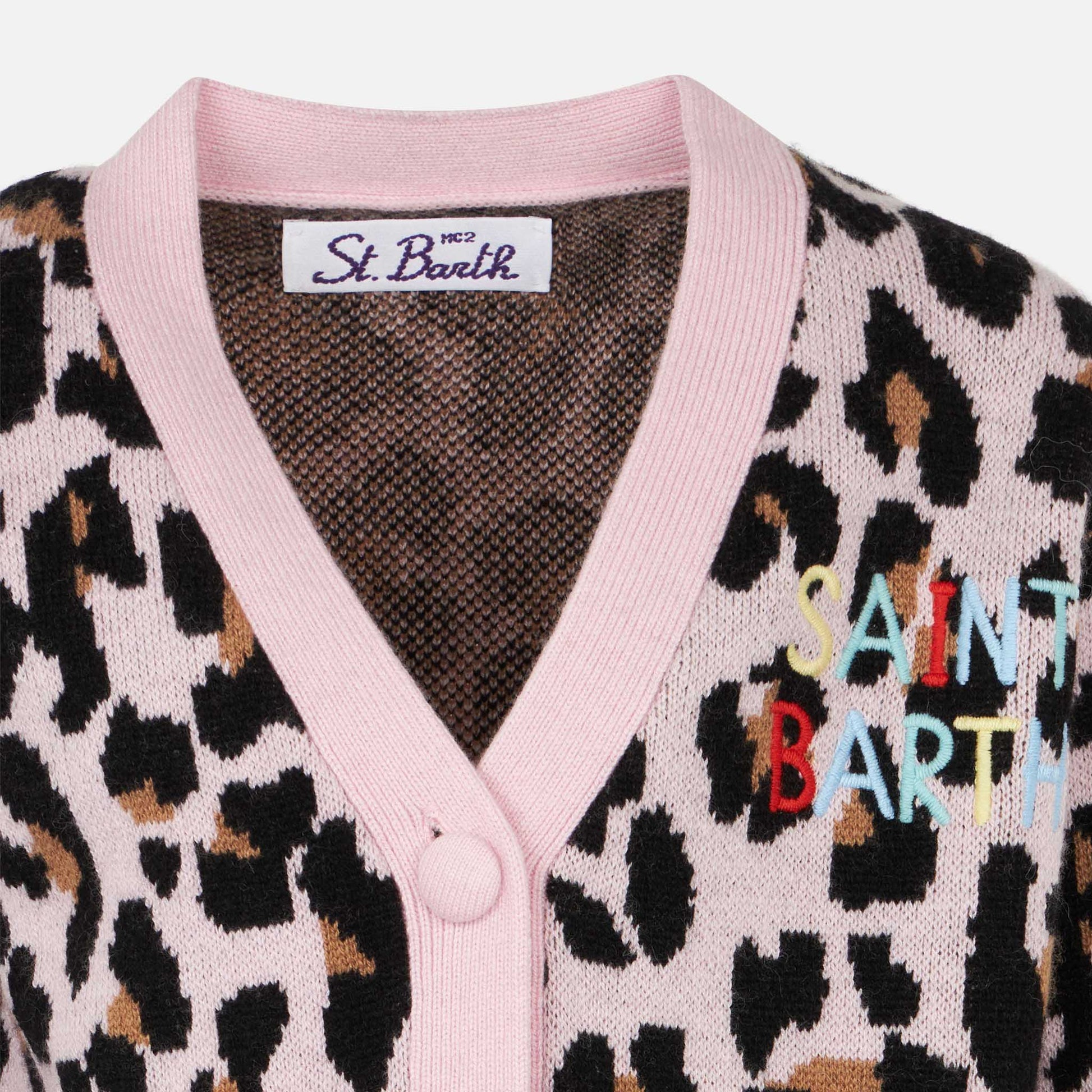 Girl cropped cardigan with Saint Barth embroidery - MC2 Saint Barth