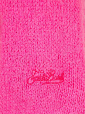 Girl brushed crewneck sweater with Apres chic lettering - MC2 Saint Barth