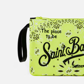 Pouch Parisienne in canvas con stampa bandana