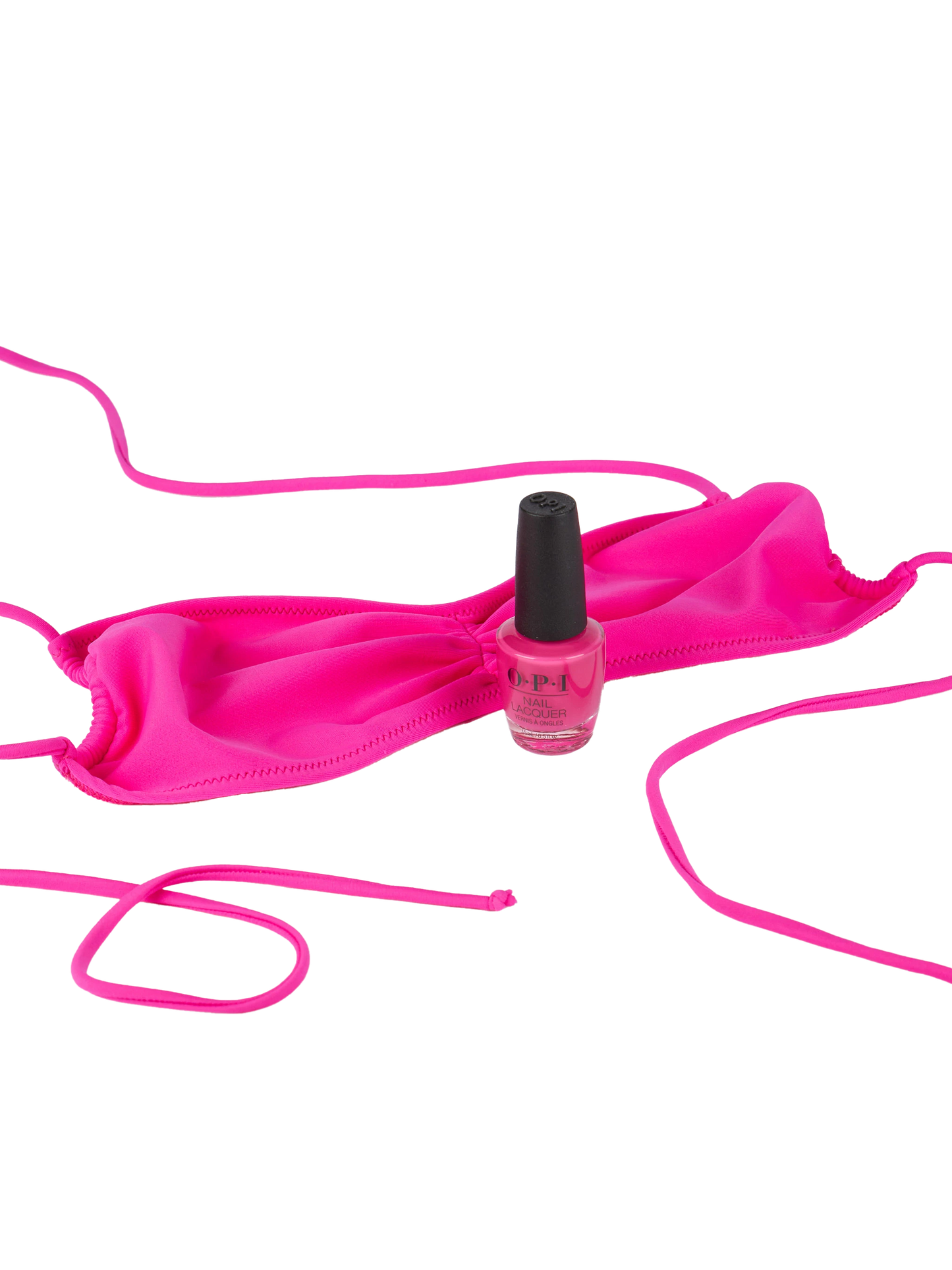 Fuchsiafarbener Bandeau-Top-Badeanzug für Damen