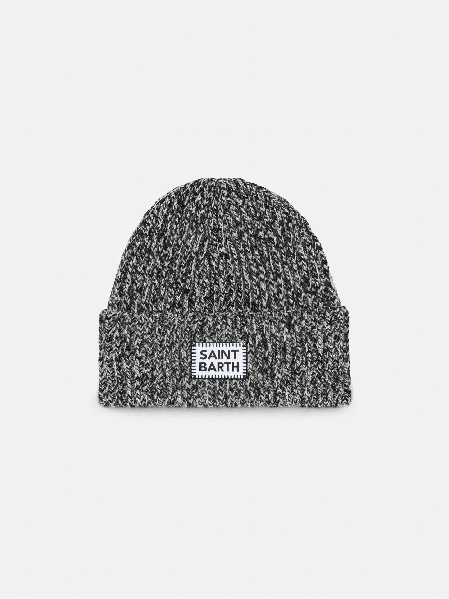 Woman white mouliné beanie with Saint Barth embroidery - MC2 Saint Barth