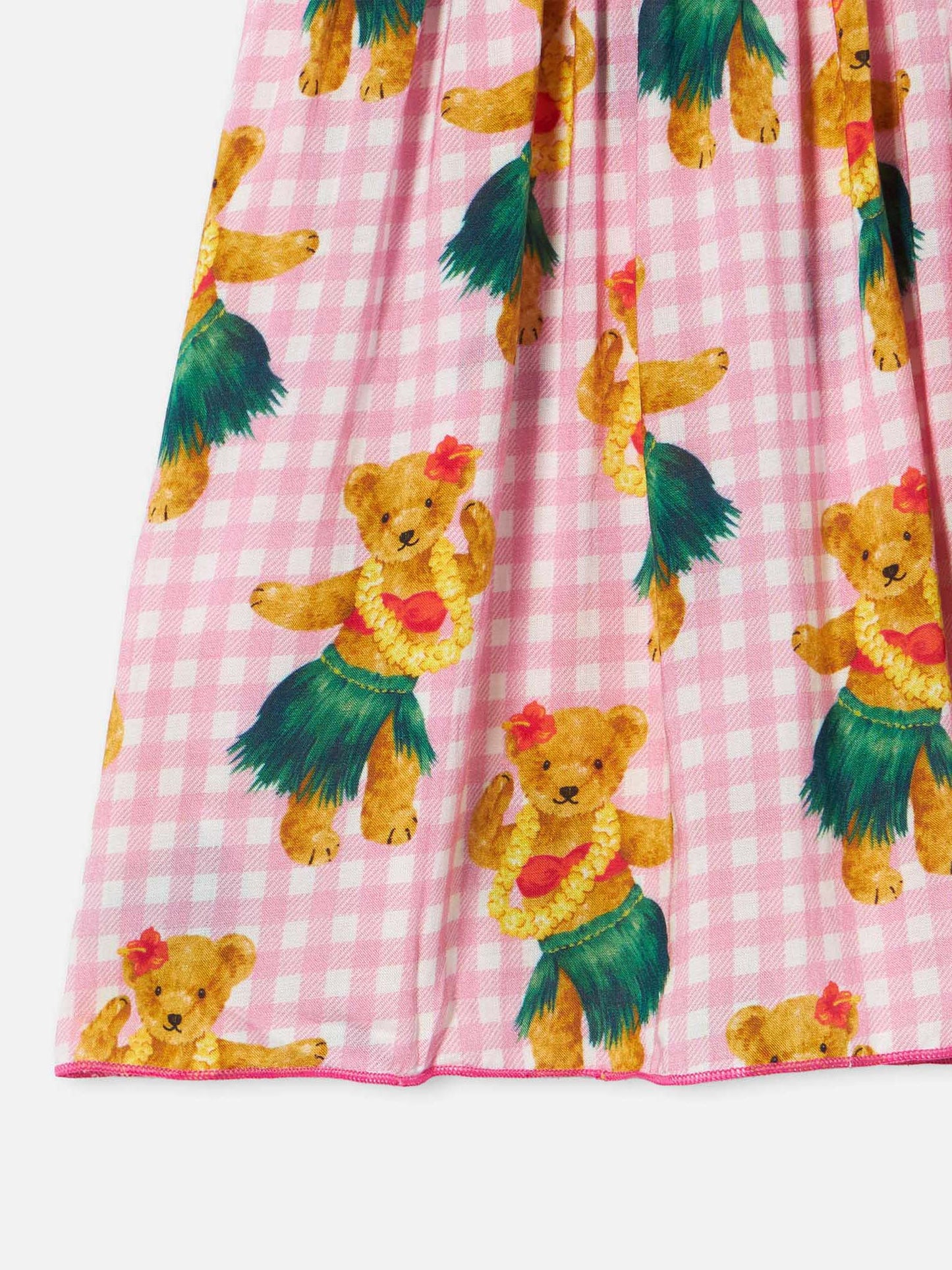 Cotton dress Lola with hawaian bear print