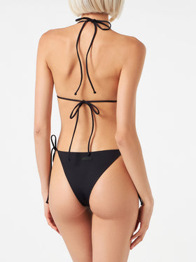 Schwarzer Triangel-Bikini für Damen