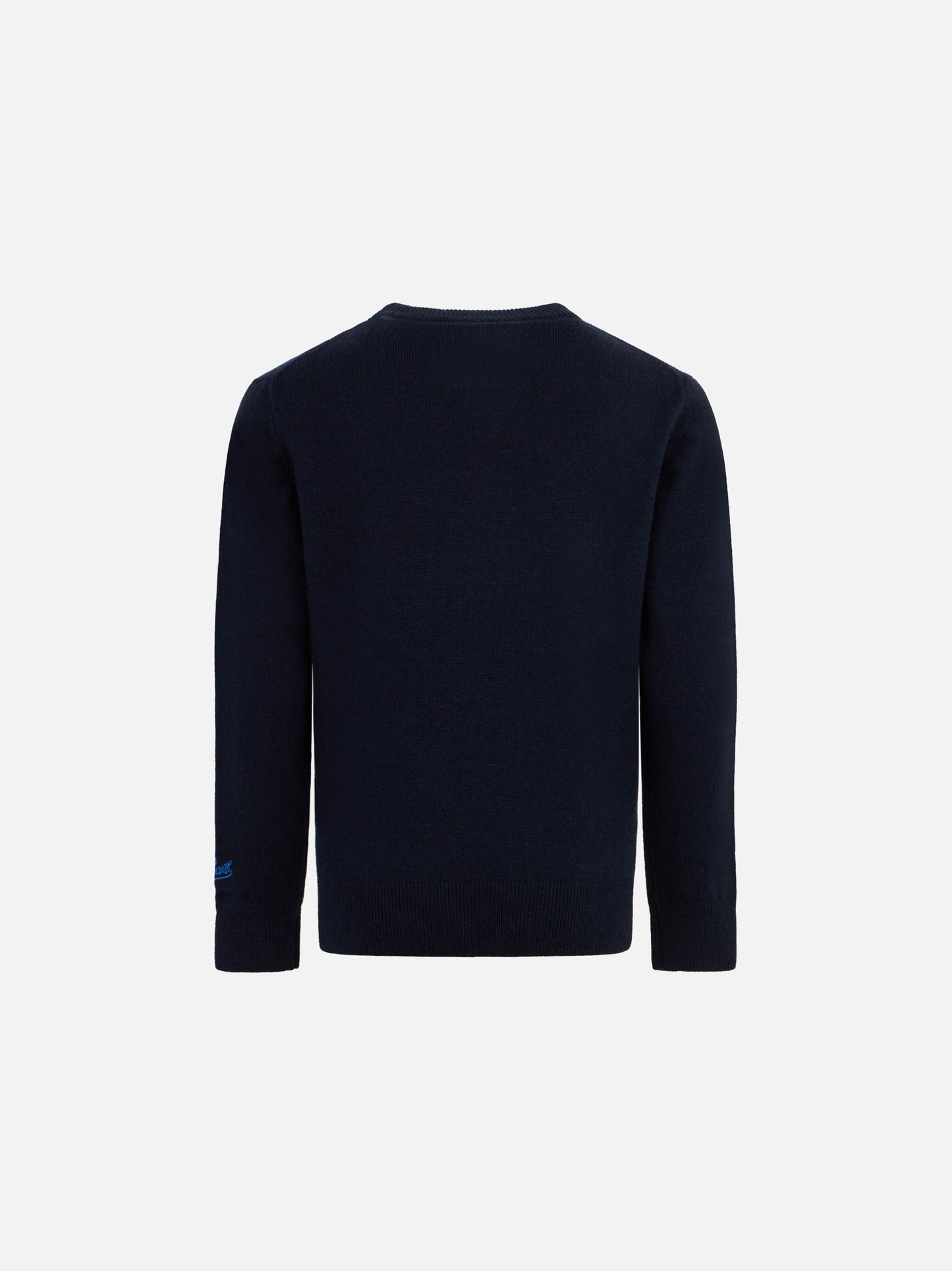 Maglione da bambino girocollo con stampa jacquard di automobili