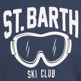 Boy blue hoodie with St. Barth ski club print - MC2 Saint Barth