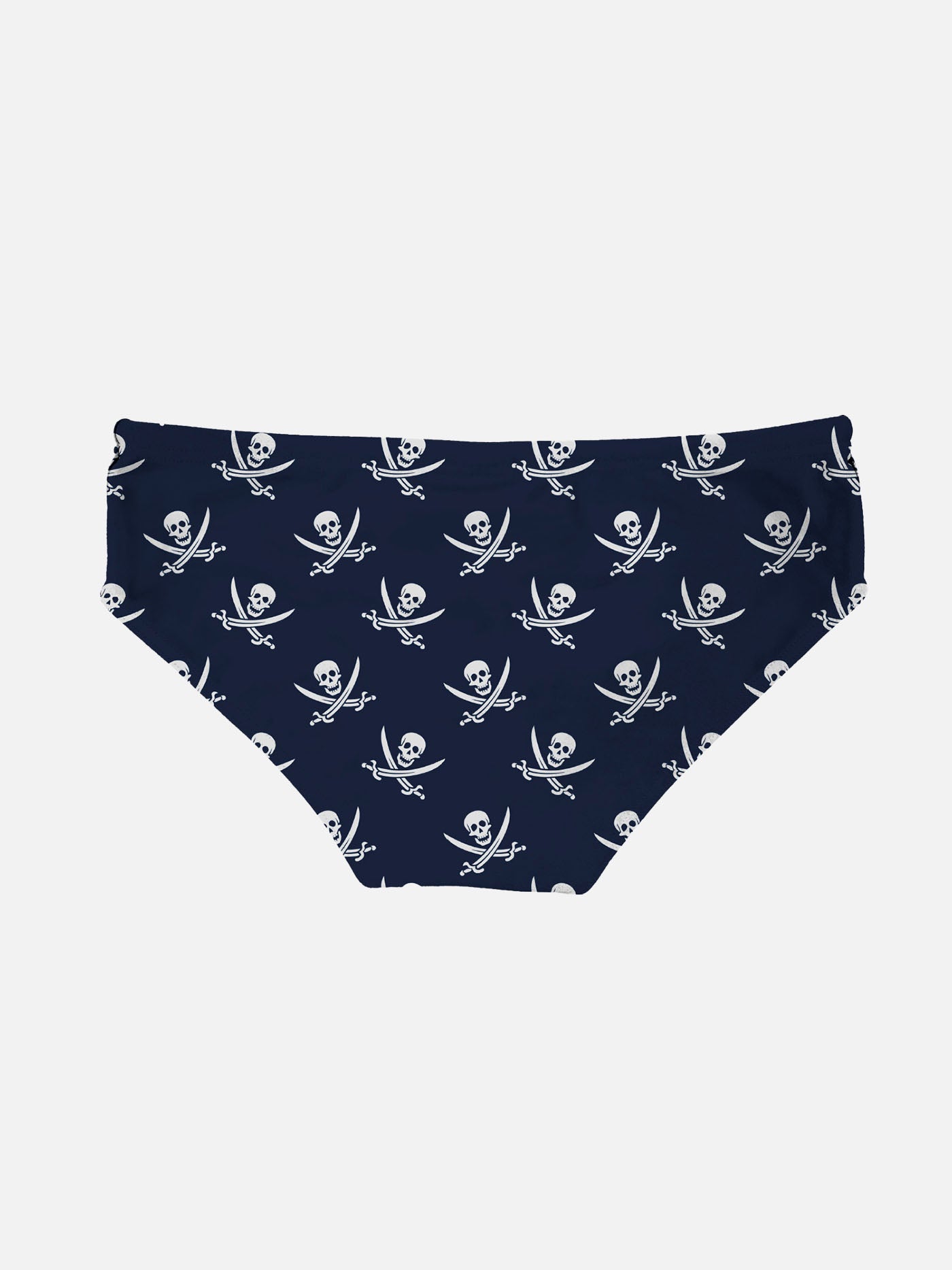 Blue navy boy swim briefs pirates micro print
