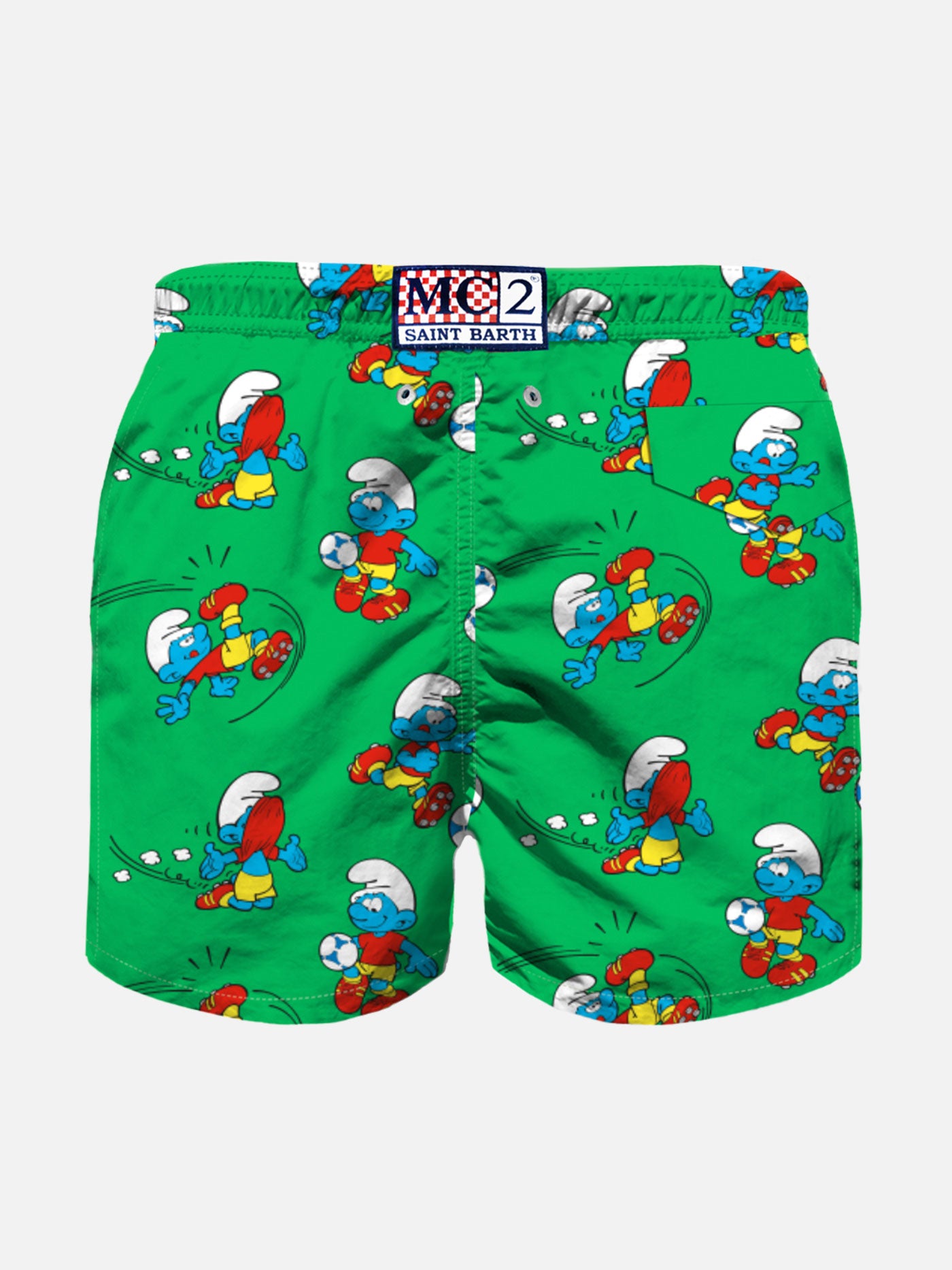 Boy swim shorts with soccer Smurf print | THE SMURFS SPECIAL EDITION