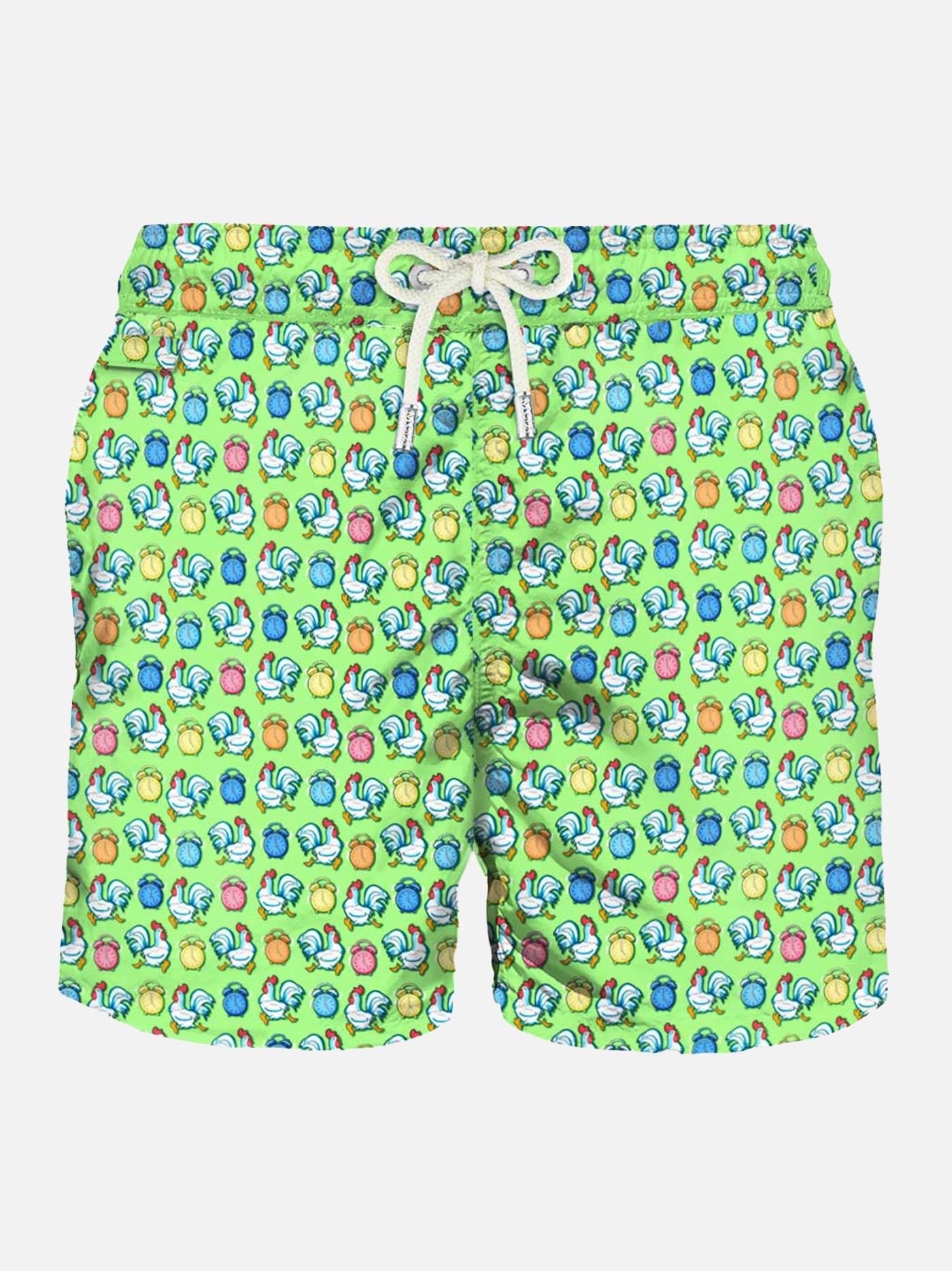 Light fabric man swim shorts roosters print