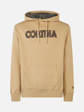 Man beige hoodie with Cortina patch - MC2 Saint Barth