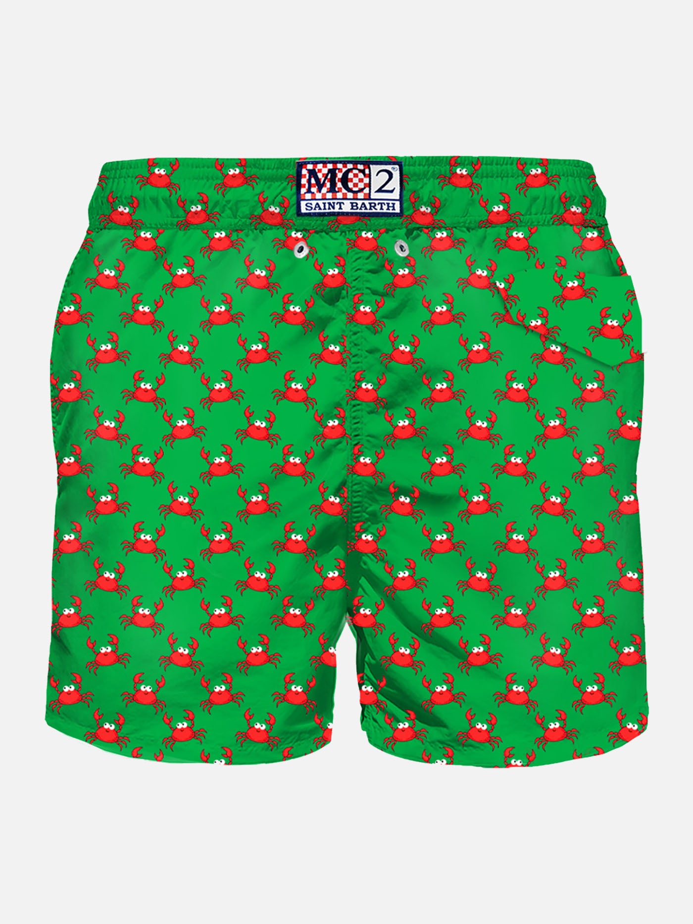 Herren-Badeshorts aus leichtem Stoff mit Krabbenprint
