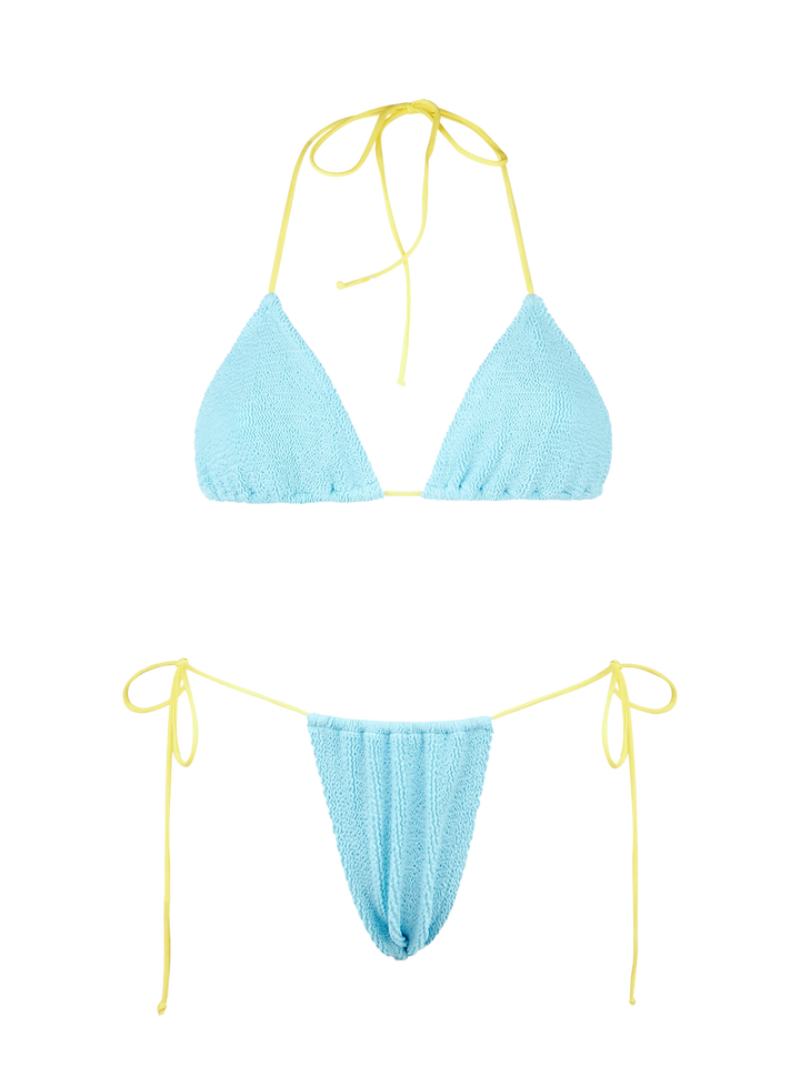 Woman light blue crinkle triangle bikini | MELISSA SATTA SPECIAL EDITION - MC2 Saint Barth