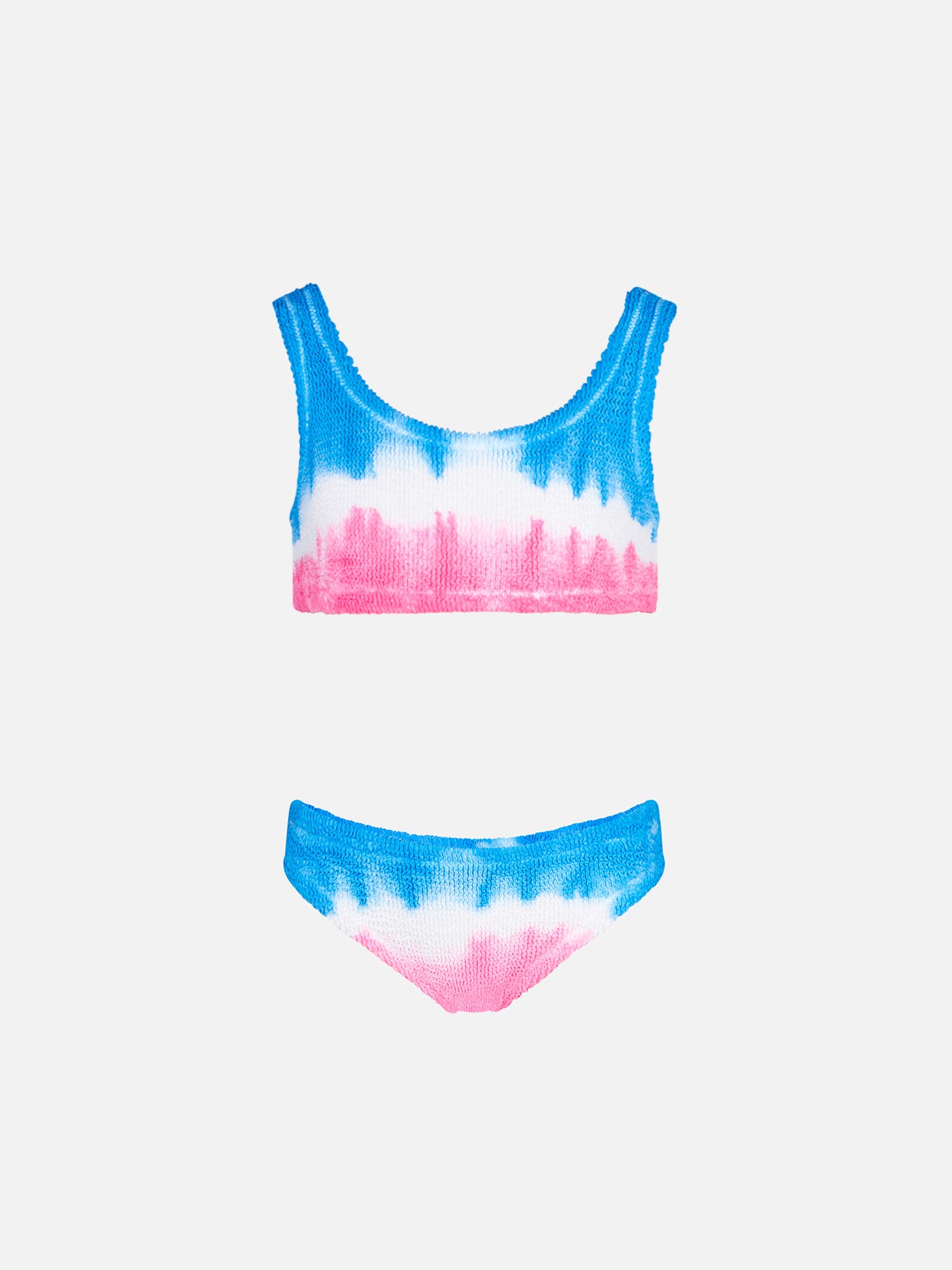 Bikini da bambina a bralette crinkle effetto annodato