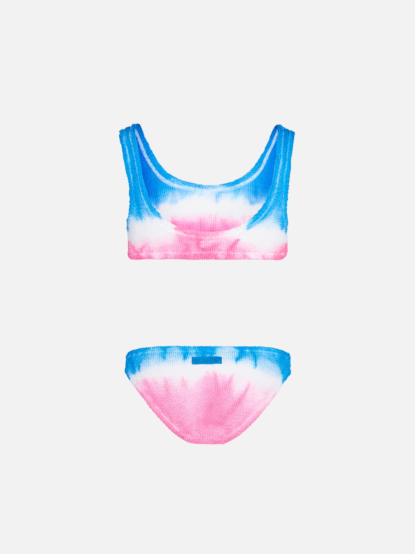 Bikini da bambina a bralette crinkle effetto annodato
