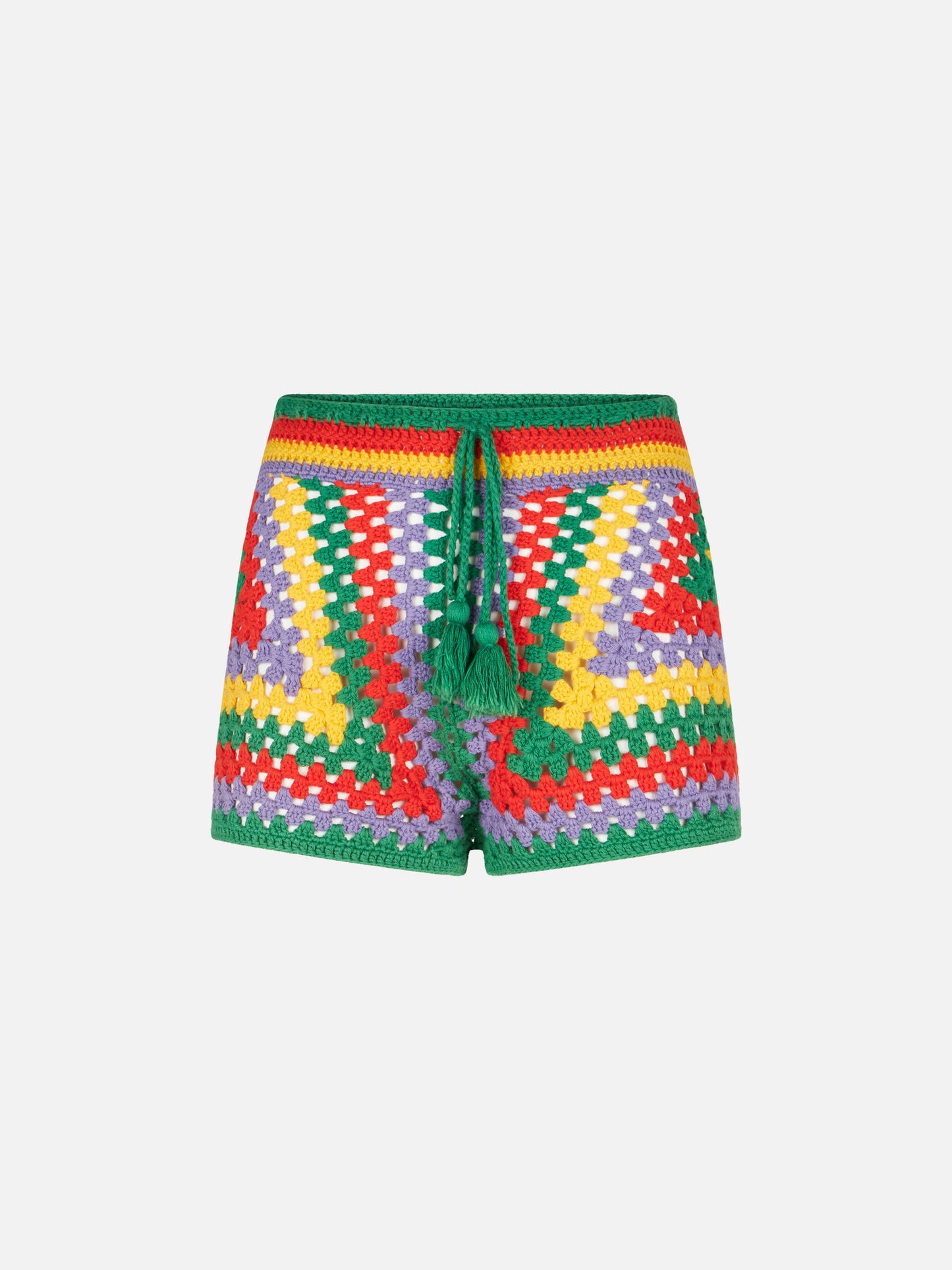 Pantaloncini multicolori all'uncinetto