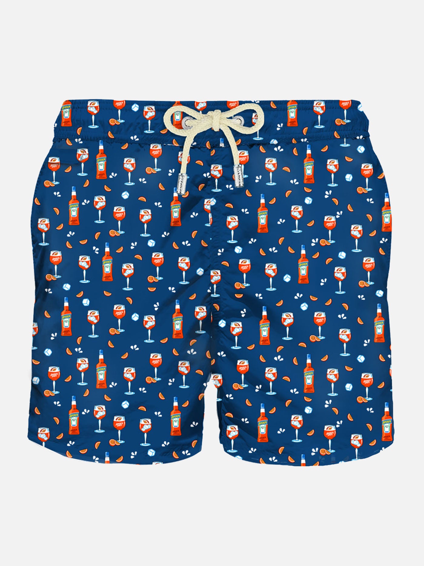 Man light fabric swim shorts with Spritz print | APEROL SPECIAL EDITION