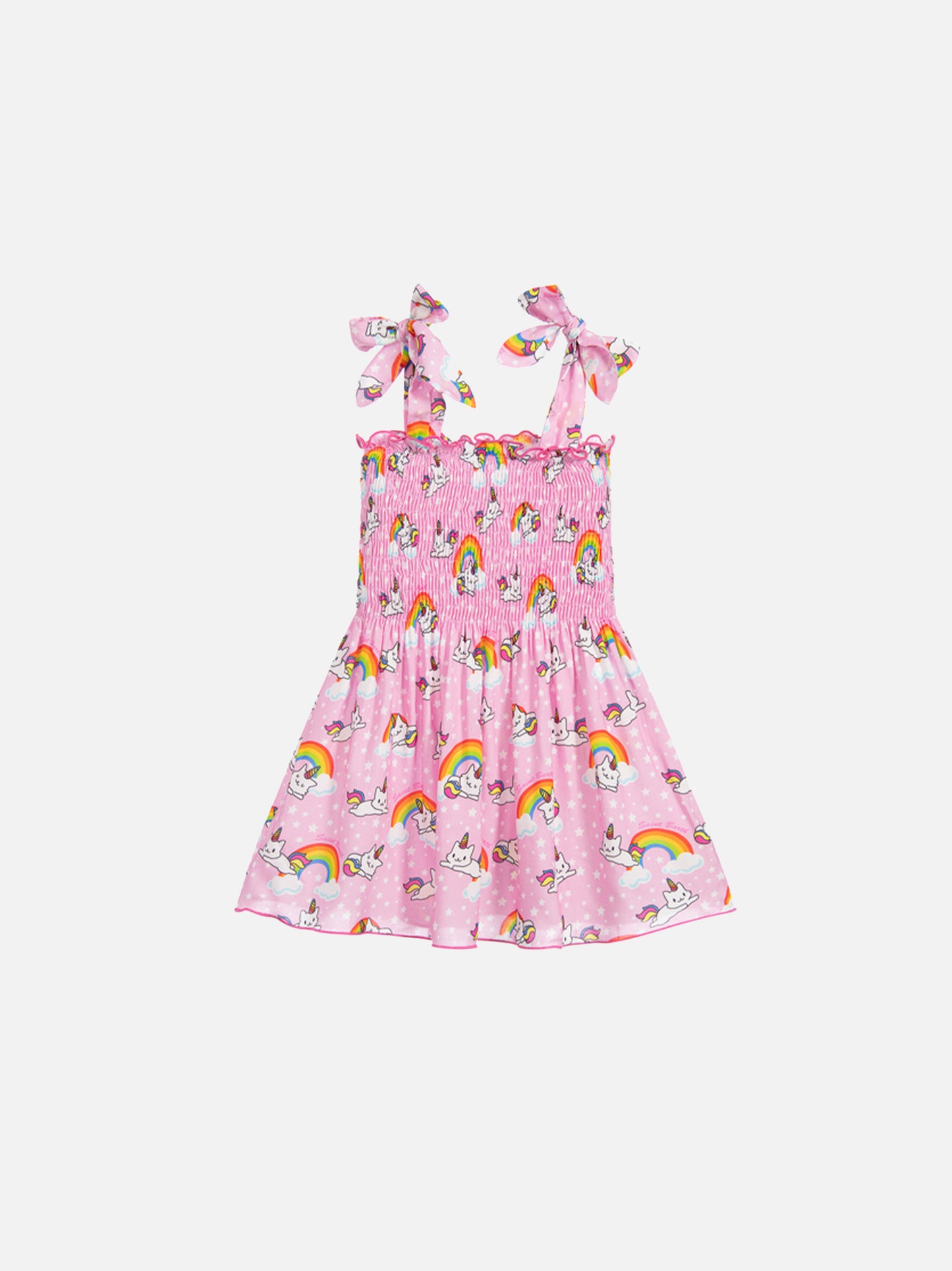 Cotton dress Lola with unicorn cat print