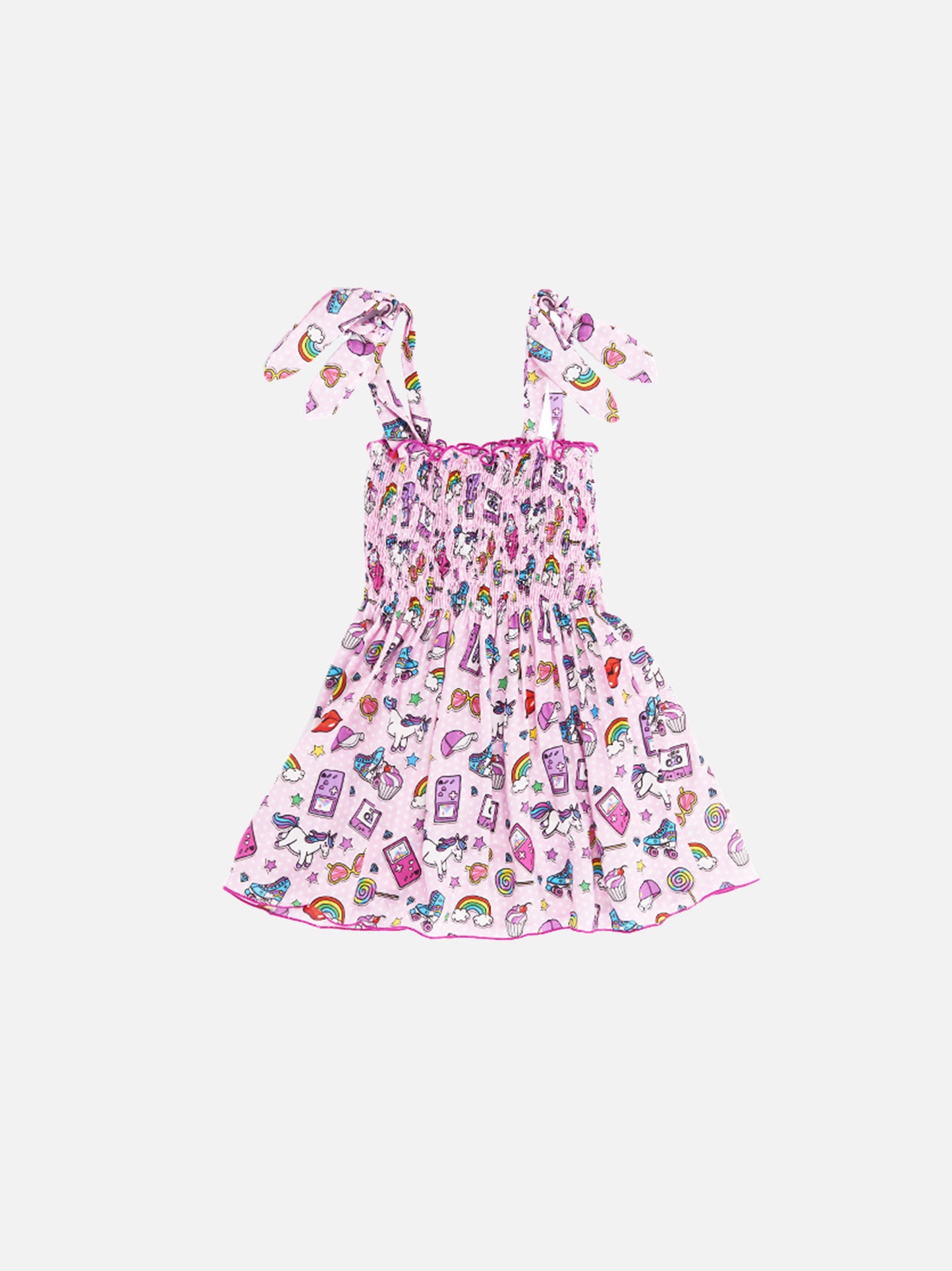 Cotton dress Lola with rainbow print