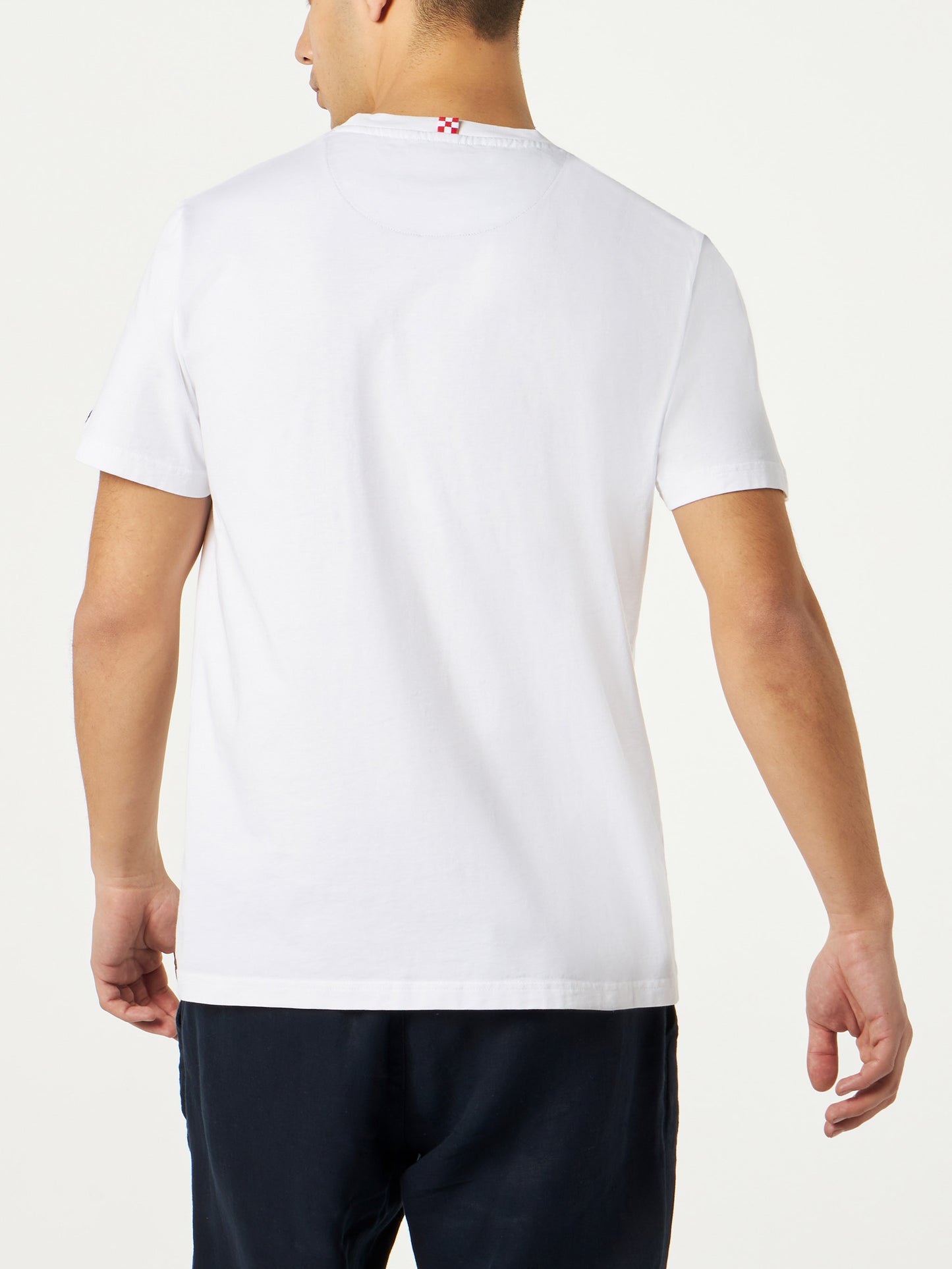 Herren-T-Shirt aus Baumwolle mit bedruckter Tasche