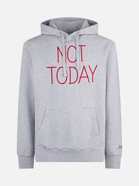 Man grey hoodie with Not Today embroidery - MC2 Saint Barth