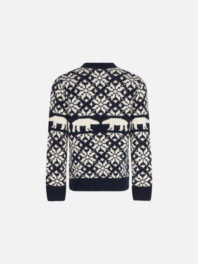 Boy crewneck sweater with norwegian pattern - MC2 Saint Barth