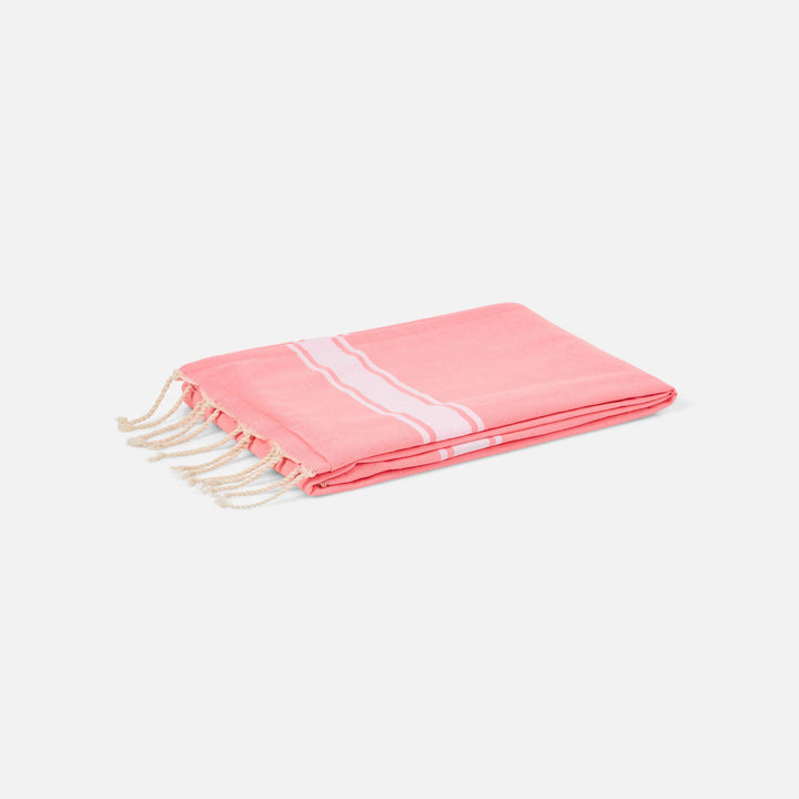 Fouta rosa fluo doppiato con spugna