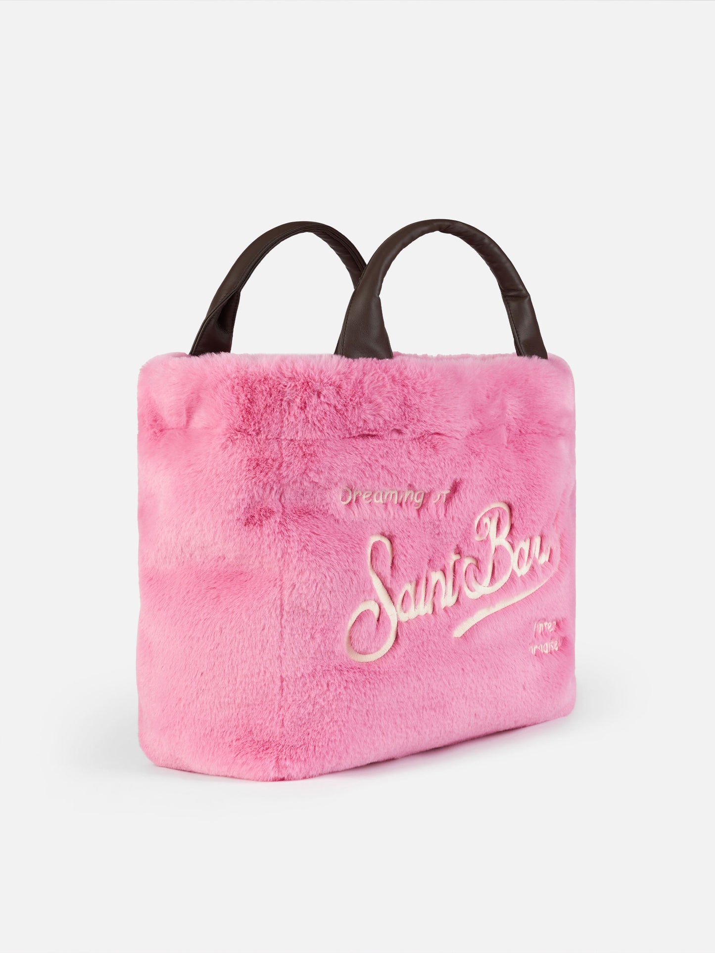Pelzige, weiche Fuchsia-Handtasche von Colette mit Schultergurt