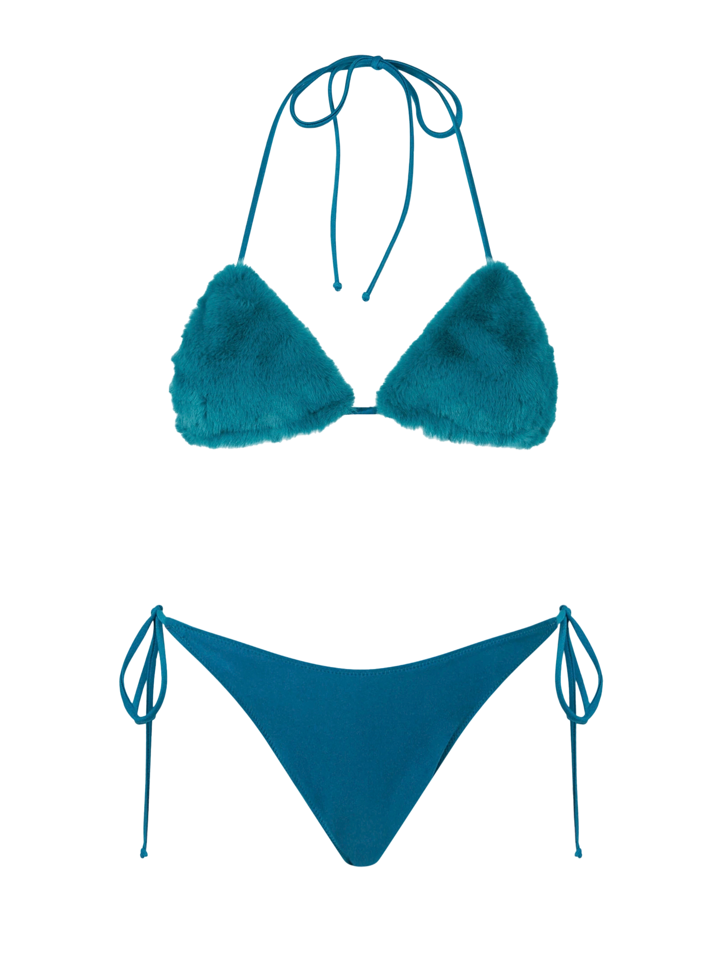 Blaugrüner Damen-Triangel-Top-Bikini