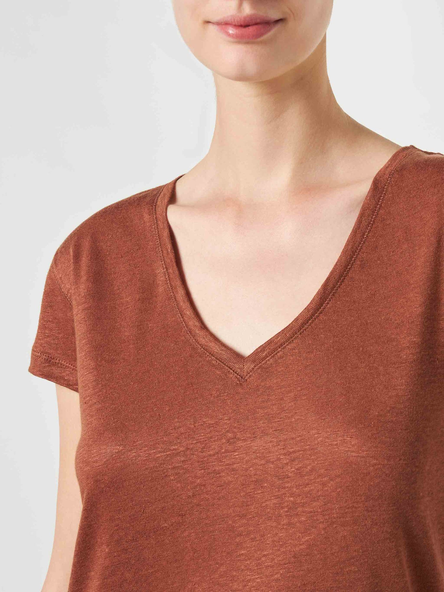 Woman brown linen t-shirt - MC2 Saint Barth