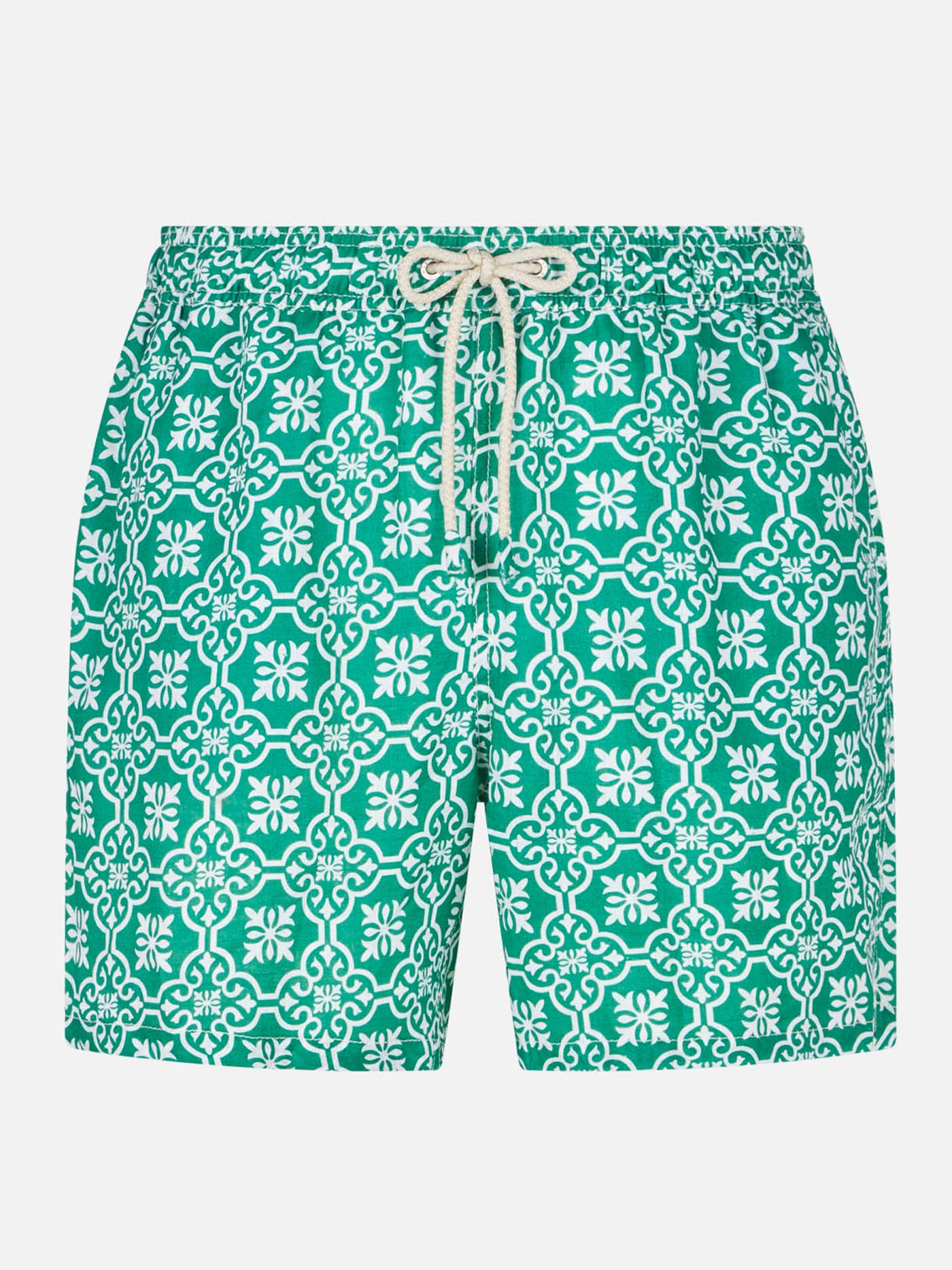 Man linen swim shorts with patterned print - MC2 Saint Barth