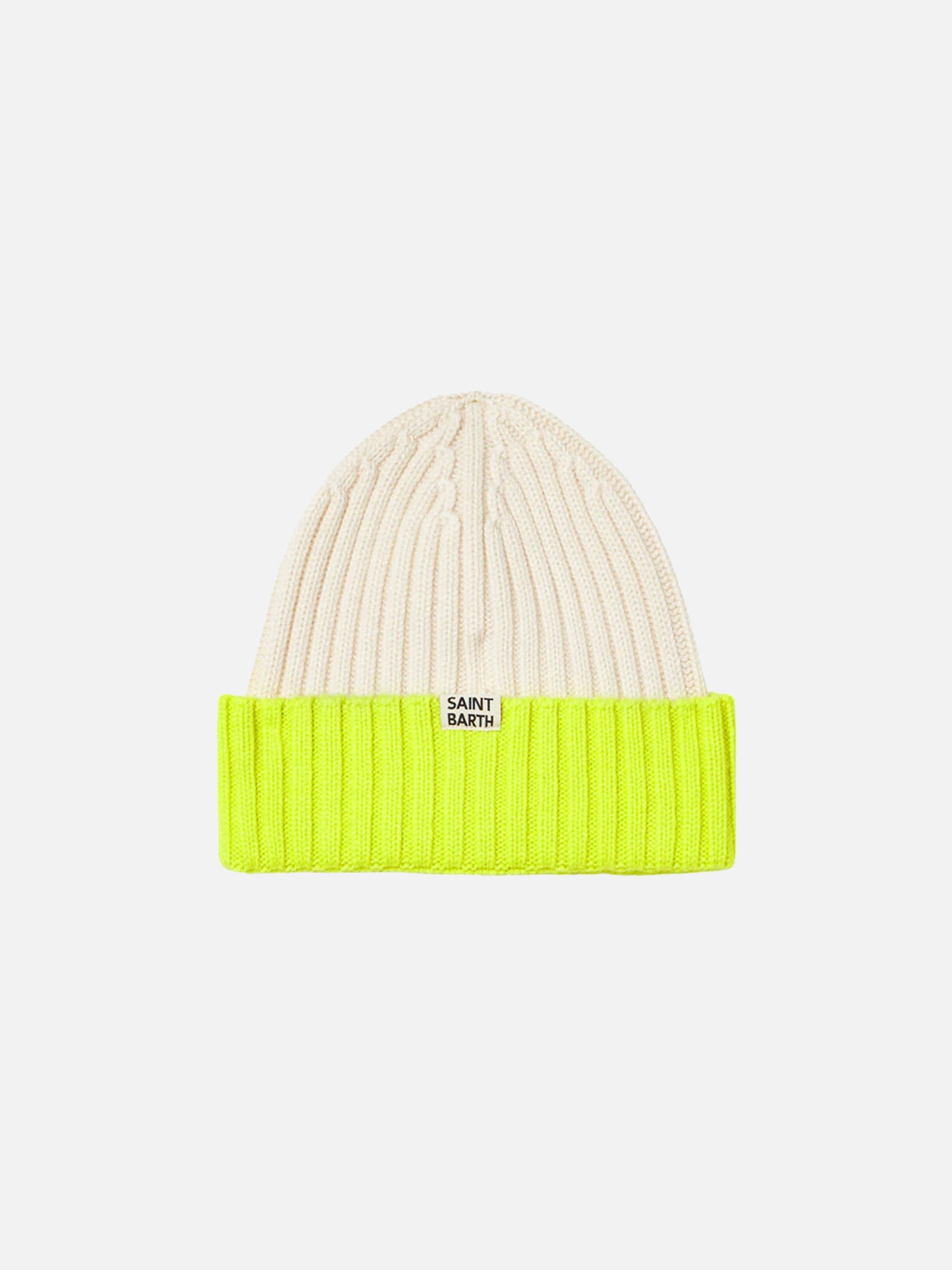 Man knit beanie with Apres ski embroidery