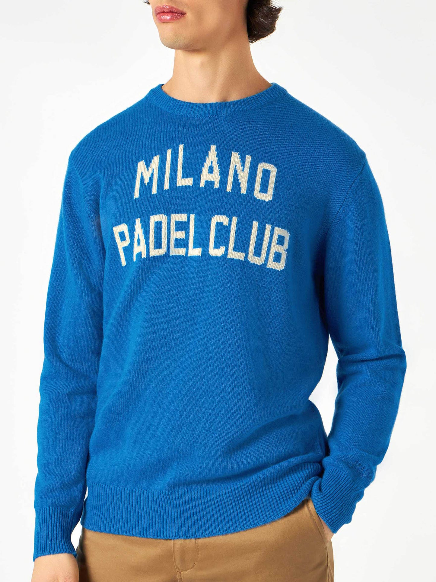 Man sweater with Milano Padel Club jacquard - MC2 Saint Barth