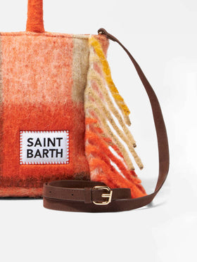 Colette handbag with multicolor check and fringes - MC2 Saint Barth