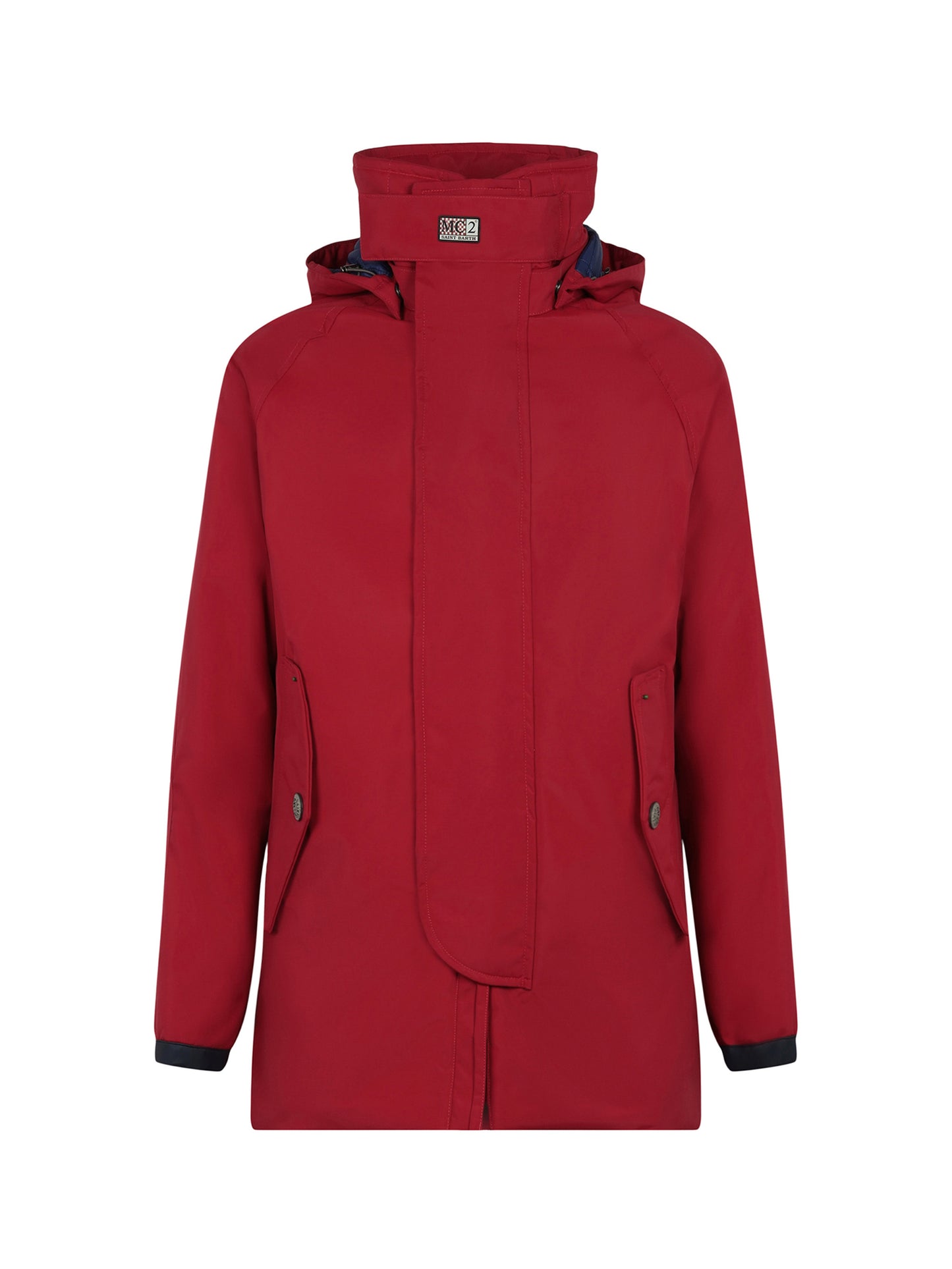 Man hooded red parka jacket Voyager
