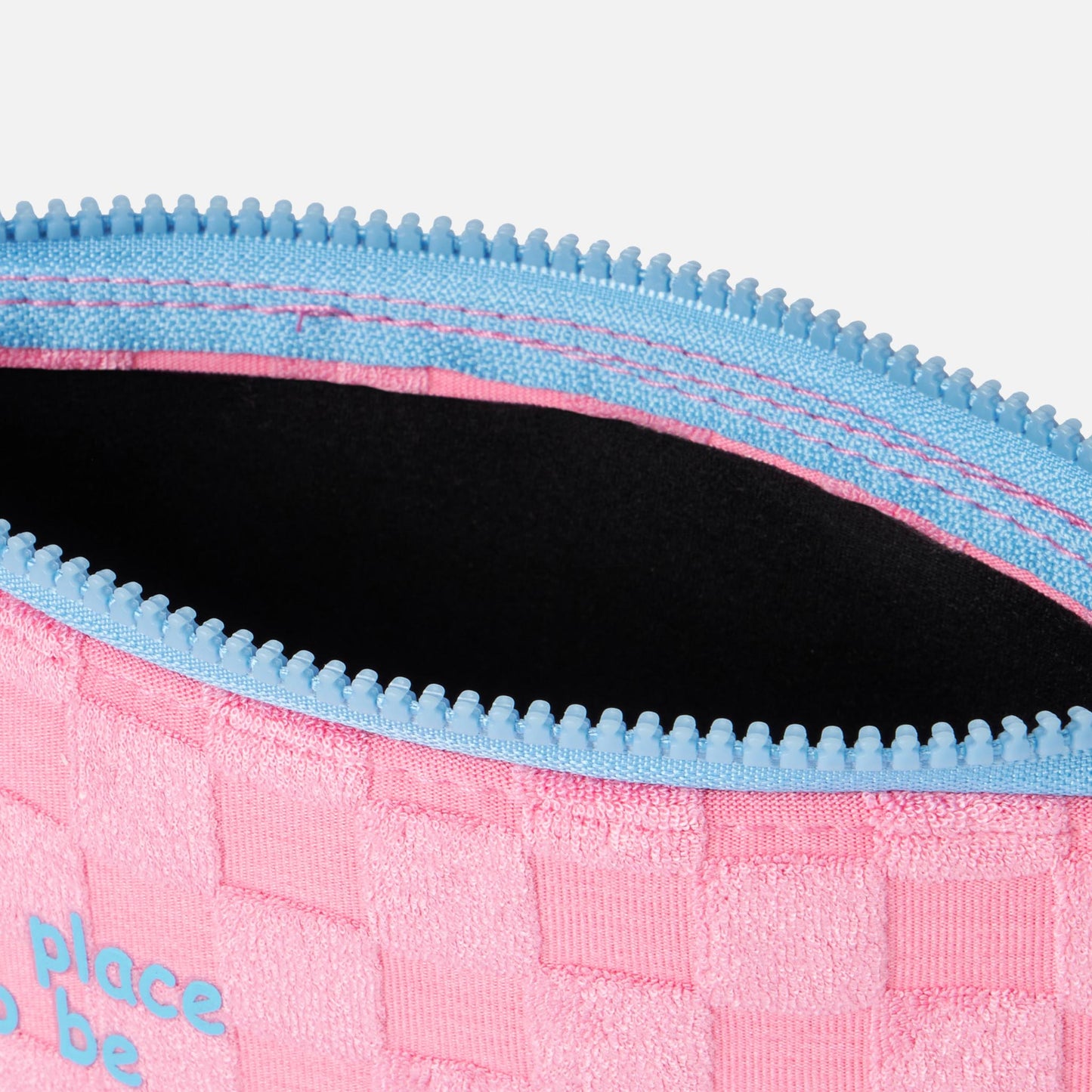 Aline pink terry pochette with check