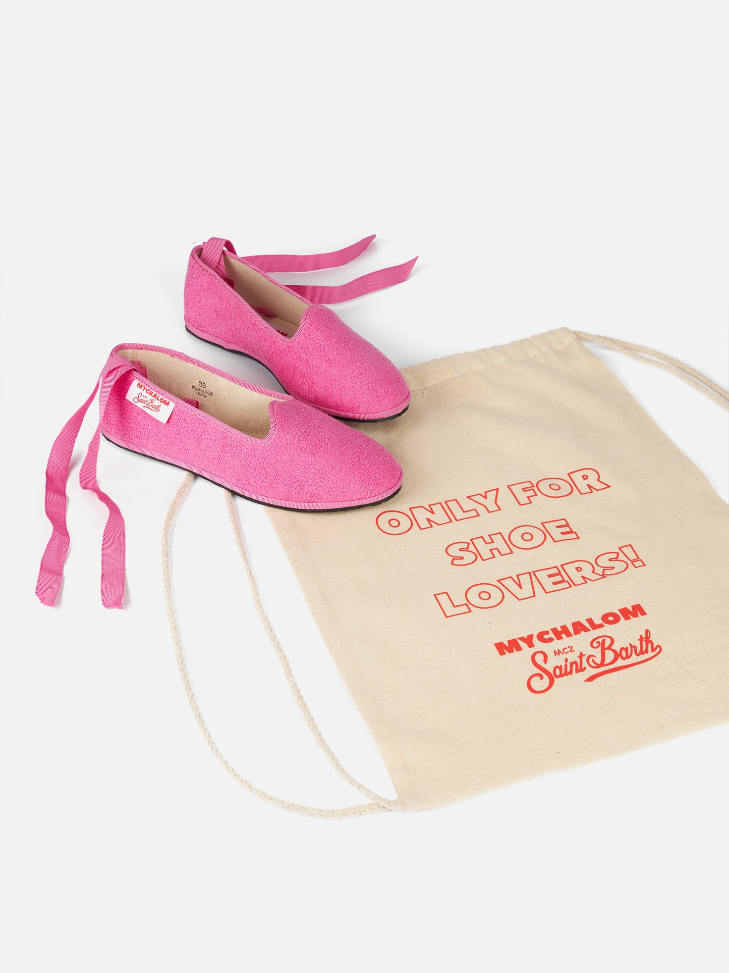 Woman pink terry slipper loafer | MY CHALOM SPECIAL EDITION - MC2 Saint Barth