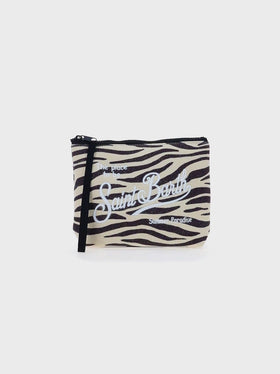 Pochette Aline in lurex con stampa zebra