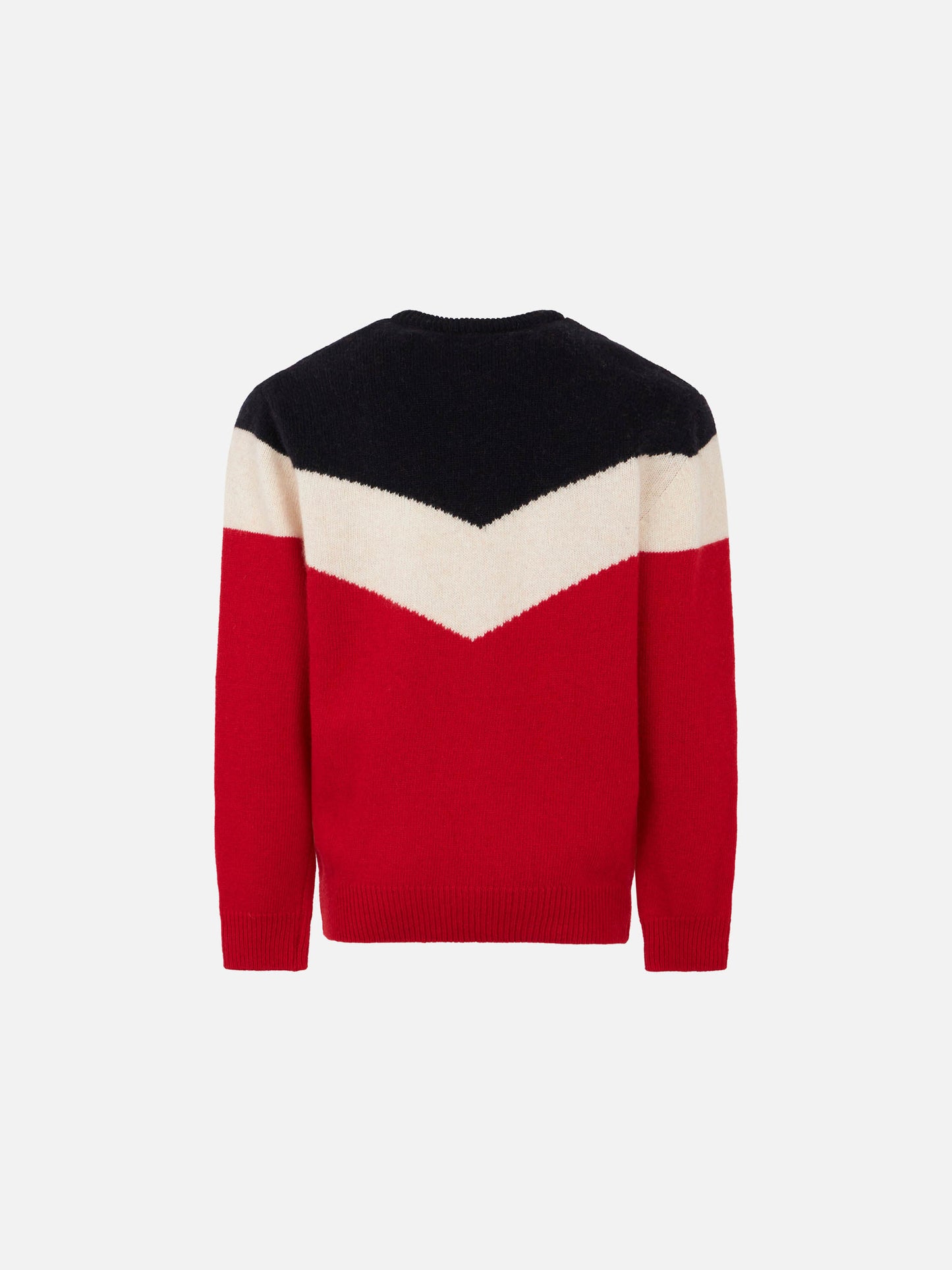 Maglione da bambino rosso e blu con patch