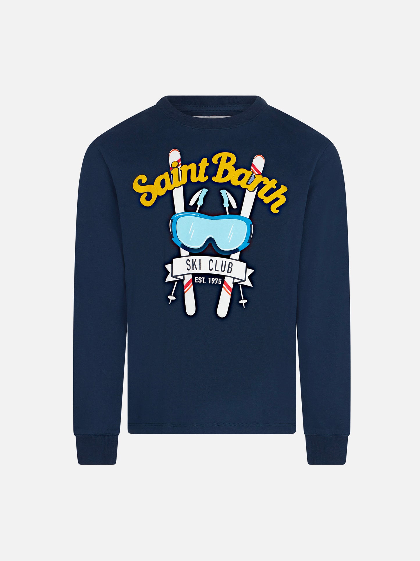 Boy navy blue t-shirt with print - MC2 Saint Barth