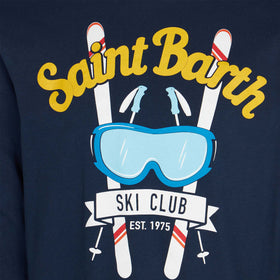 Boy navy blue t-shirt with print - MC2 Saint Barth
