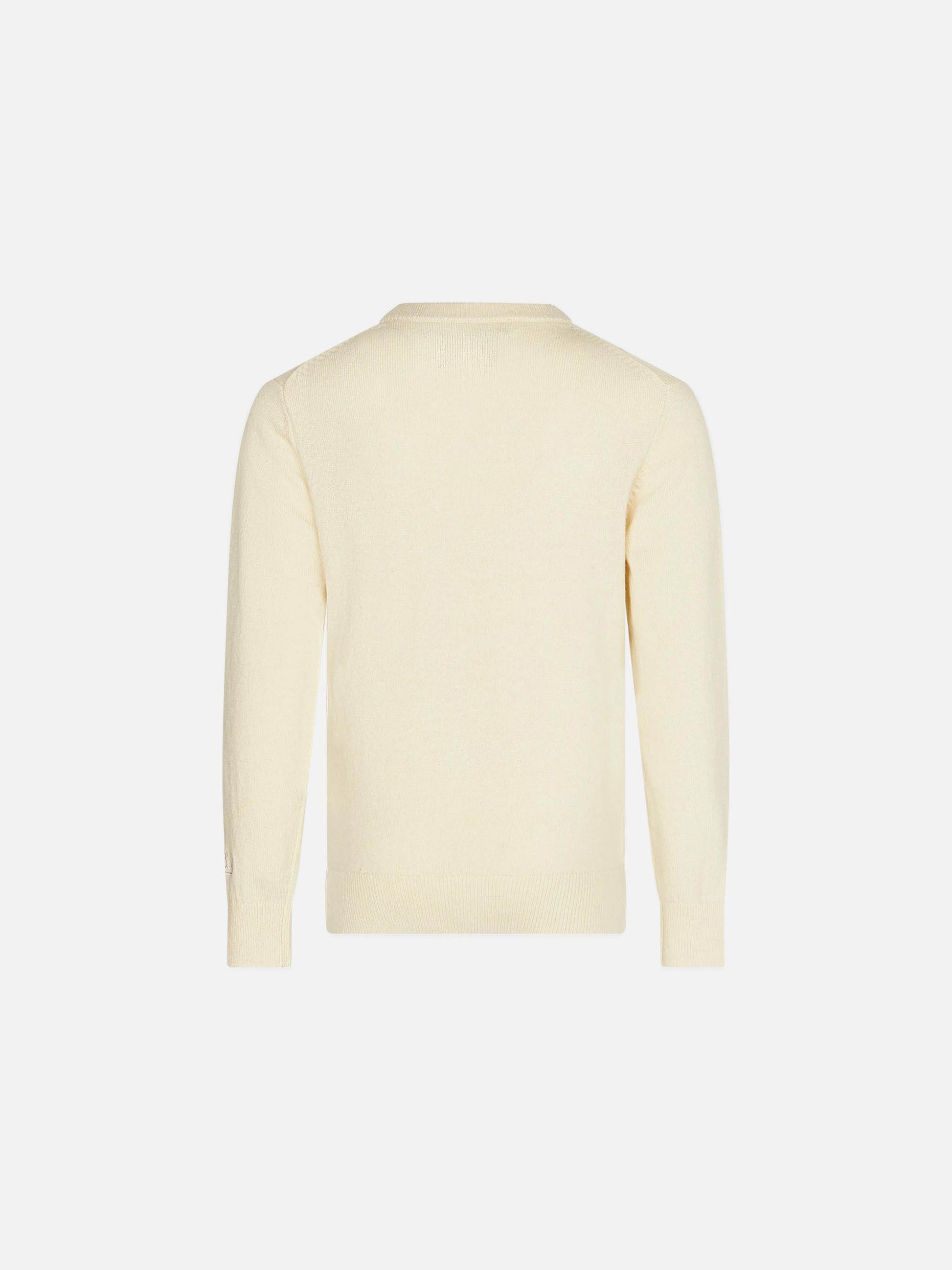 Boy white sweater with St. Moritz jacquard - MC2 Saint Barth